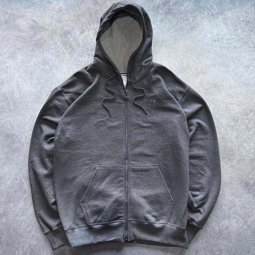 Grey champion zip up hoodie